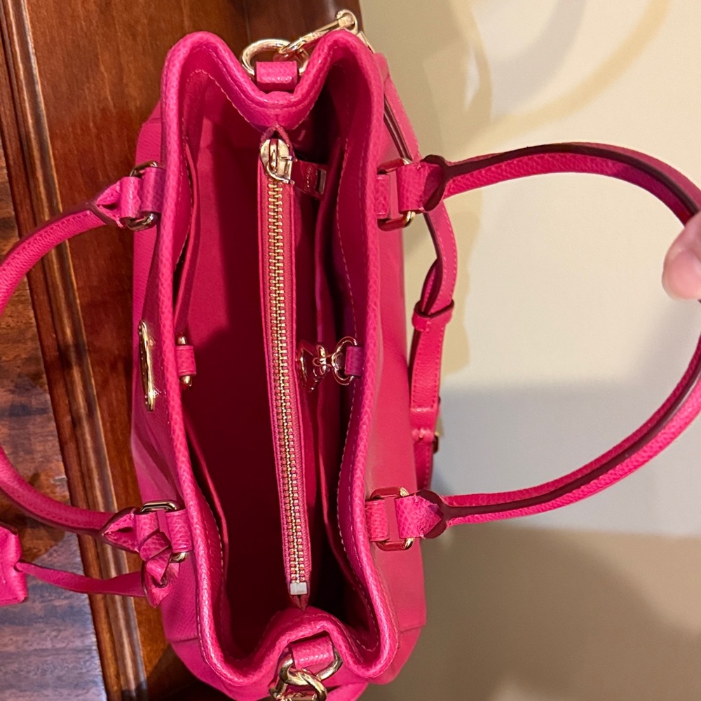 Coach Fuchsia Leather Satchel - Picture 2 of 4